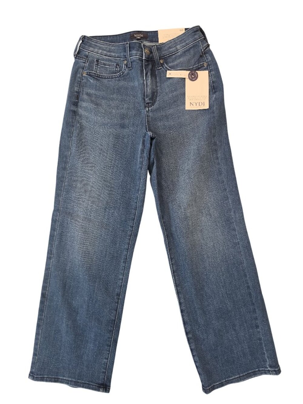 NYDJ NWT Relaxed Piper Crop Jeans Melody Cool Embrace Denim Blue Size 00